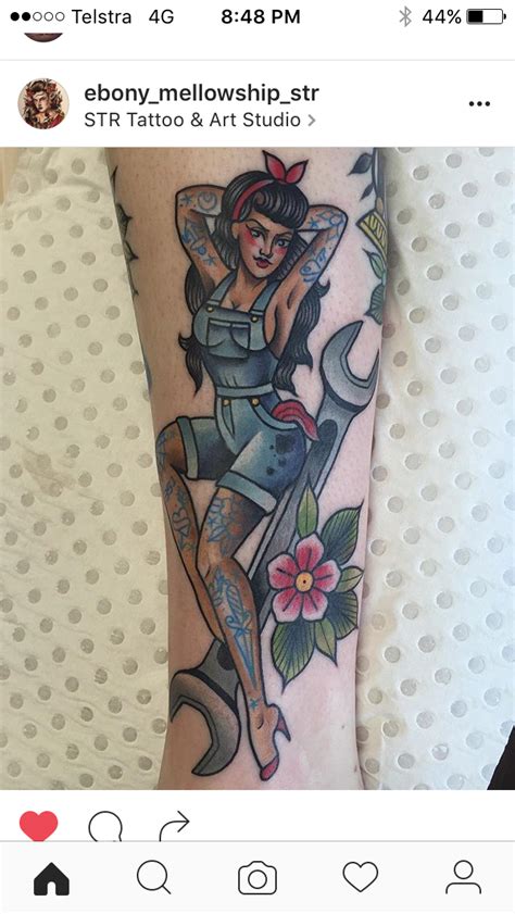 pin up chick tattoos|american traditional pin up girl.